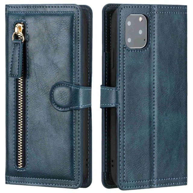 Luxury Faux Leather Zippered Flip Wallet Phone Case For Assorted iPhones