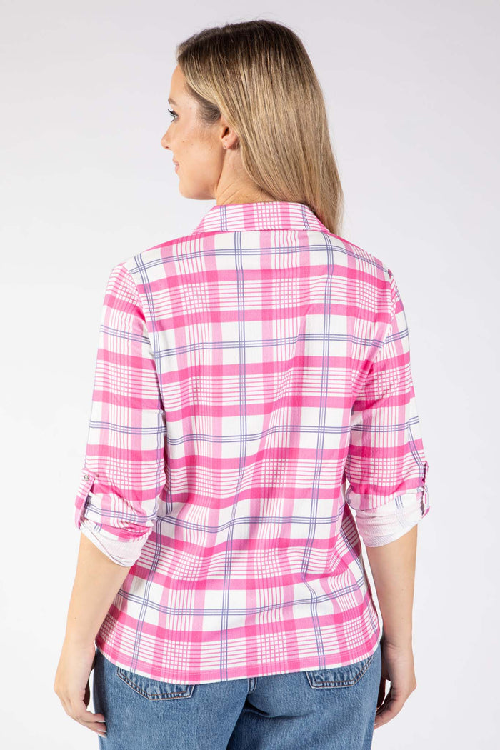 Mado Check Print Blouse