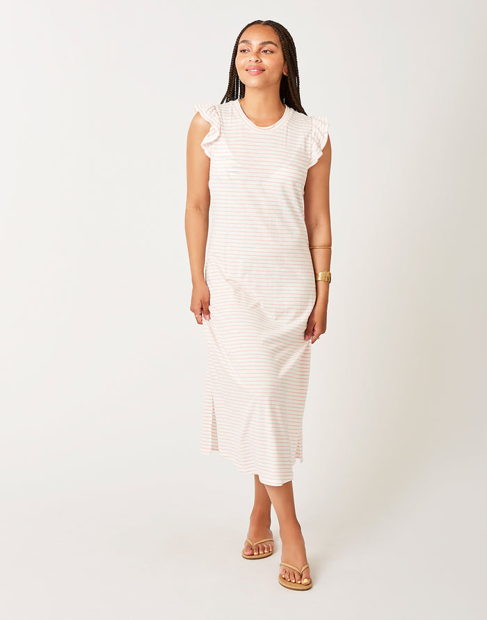 Maeve Dress: Cloud Dk. Azalea Stripe - FINAL SALE