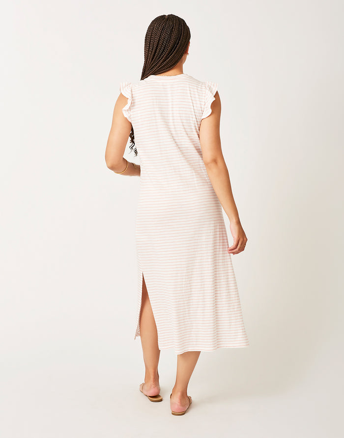 Maeve Dress: Cloud Dk. Azalea Stripe - FINAL SALE