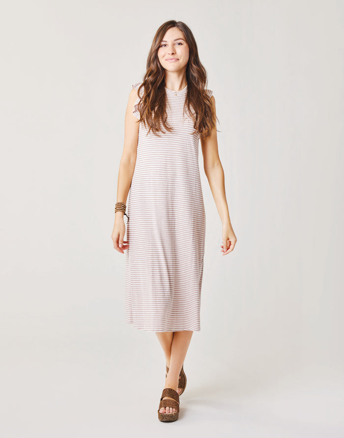 Maeve Dress: Fawn Stripe - FINAL SALE