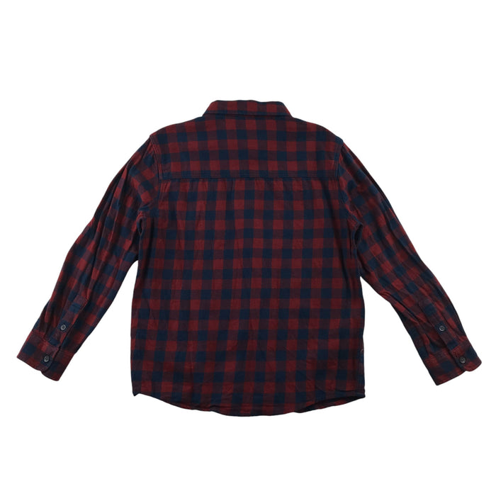 Mango 7-8 years red and black checked with front pocket buttoned cotton shirt