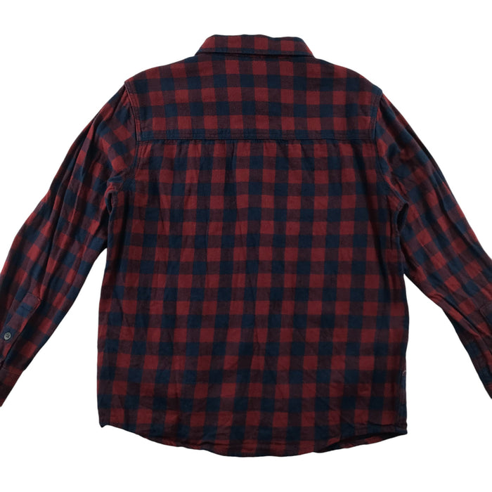 Mango 7-8 years red and black checked with front pocket buttoned cotton shirt