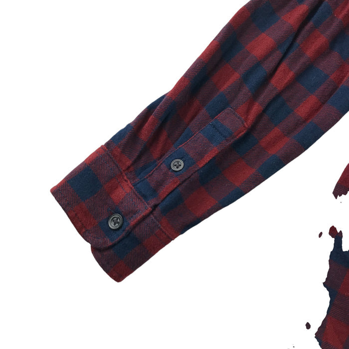 Mango 7-8 years red and black checked with front pocket buttoned cotton shirt