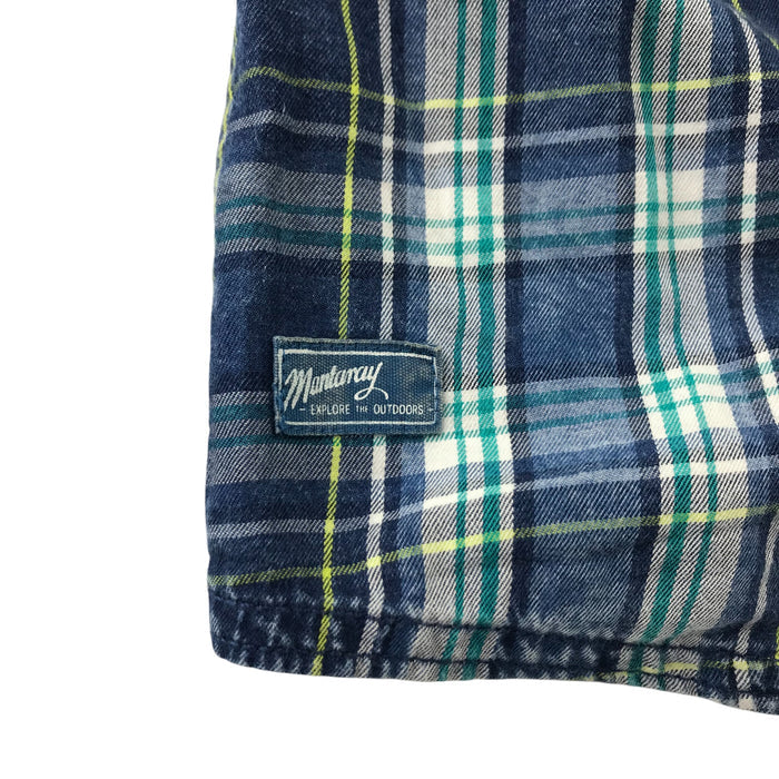 Mantaray 5-6 years green and navy checked buttoned shirt
