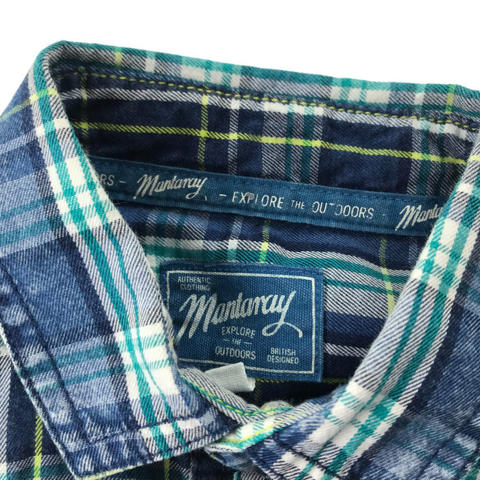Mantaray 5-6 years green and navy checked buttoned shirt