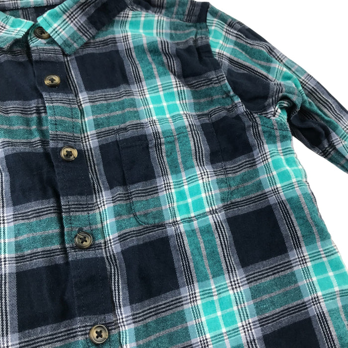 Matalan 5-6 years green checked cotton shirt