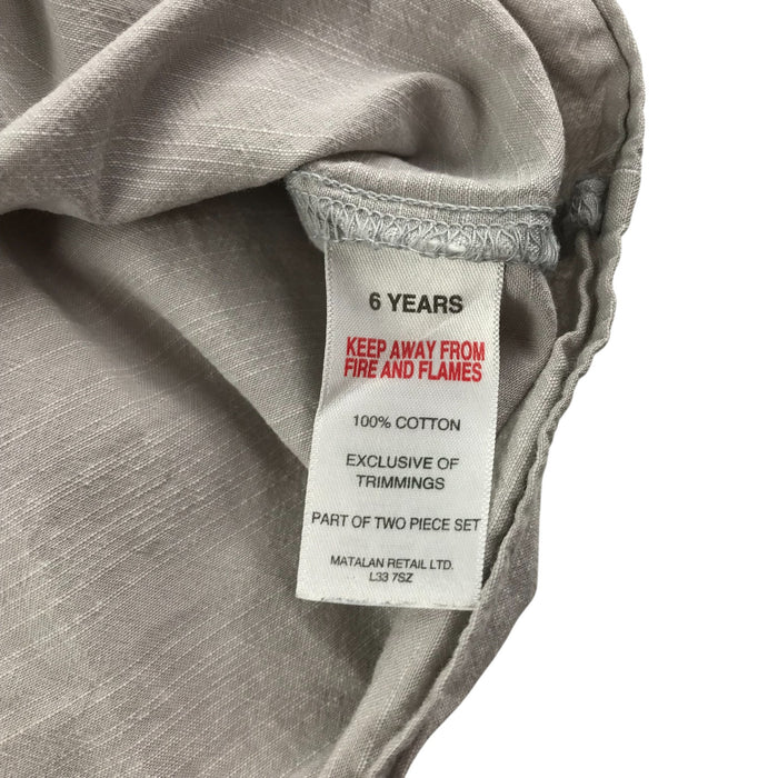 Matalan 5-6 years grey plain buttoned cotton shirt