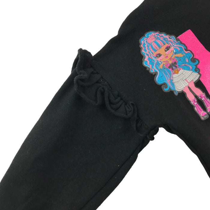 Matalan 5 years black love lol print frilled details cotton sweater