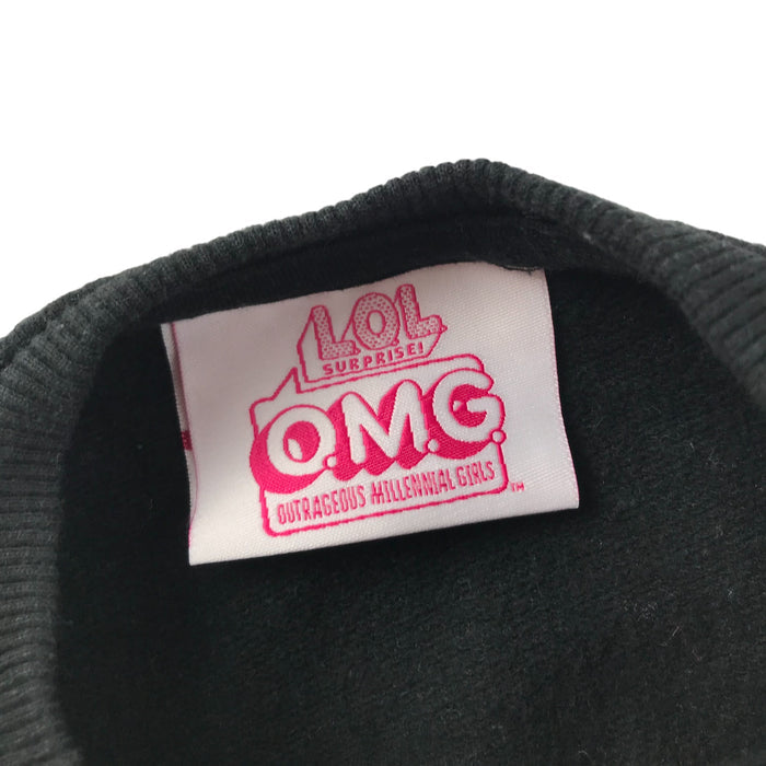 Matalan 5 years black love lol print frilled details cotton sweater