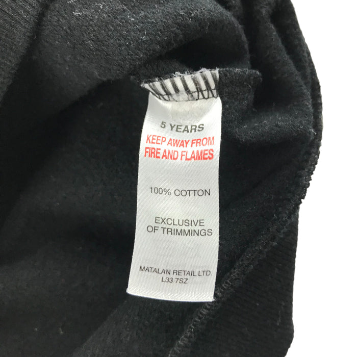 Matalan 5 years black love lol print frilled details cotton sweater
