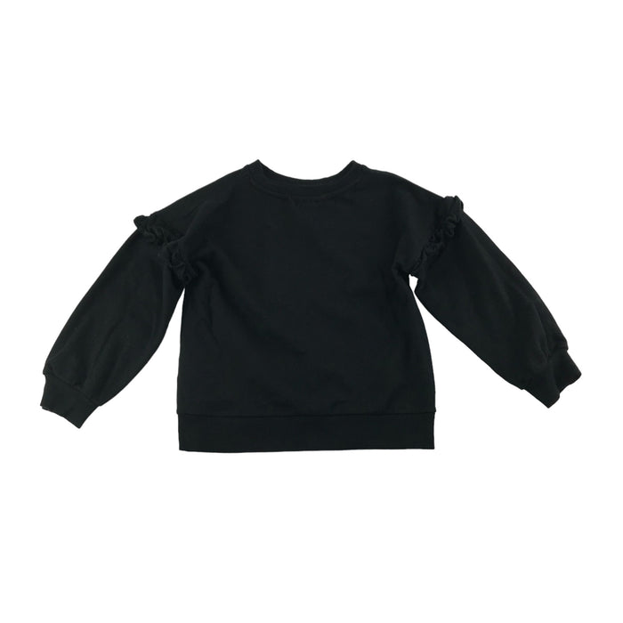 Matalan 5 years black love lol print frilled details cotton sweater