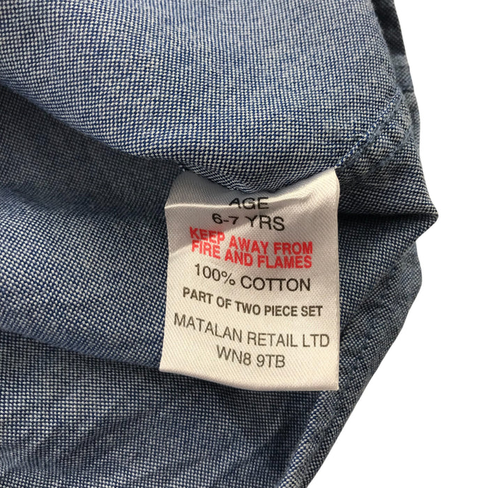 Matalan 6-7 years blue plain buttoned shirt