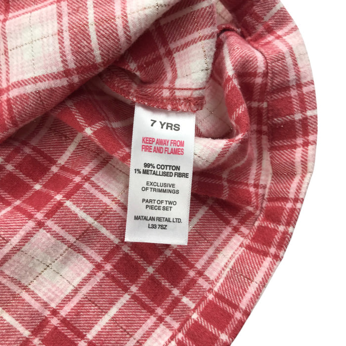 Matalan 6-7 years red check frill blouse