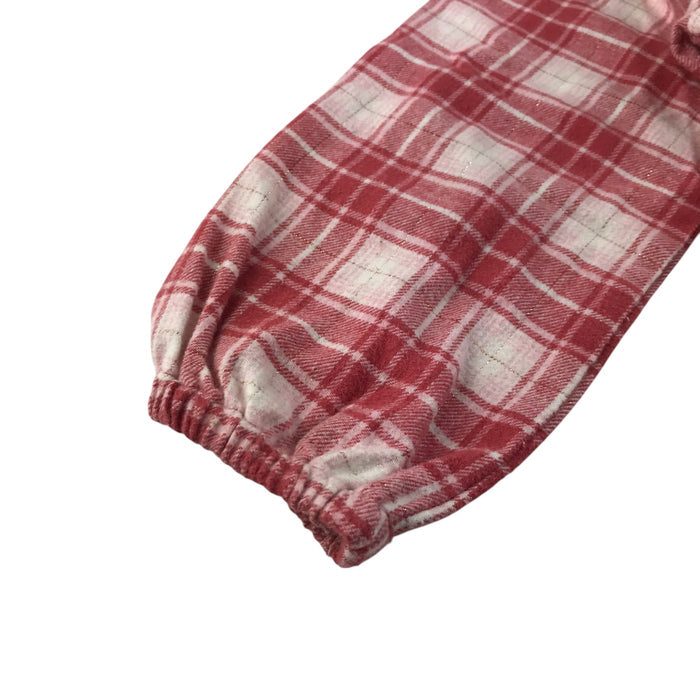 Matalan 6-7 years red check frill blouse
