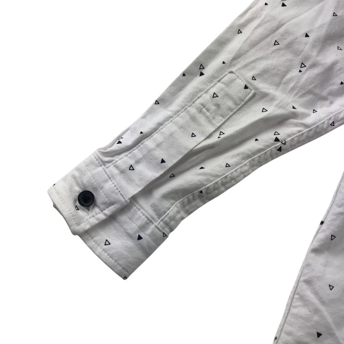 Matalan shirt 5-6 years white triangle print design shirt