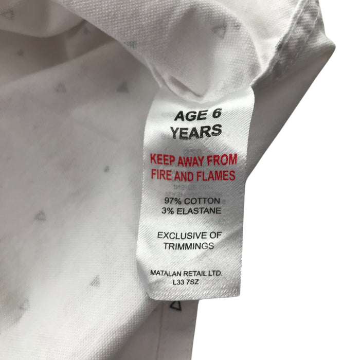 Matalan shirt 5-6 years white triangle print design shirt