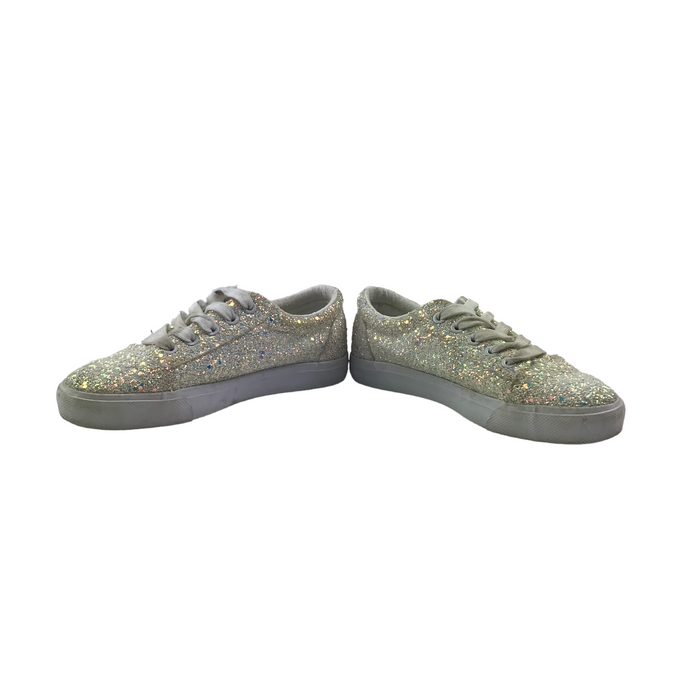 Matalan size UK 1 white glitter trainers