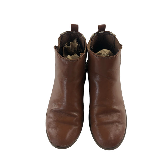 Matalan size UK 2 brown slip on lighting boots