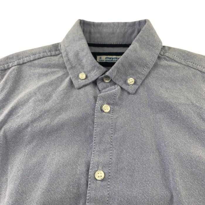 Mayoral 5-6 blue plain cotton shirt