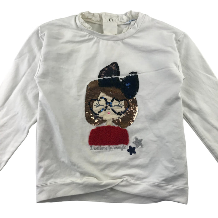 Mayoral 9 years white girl sequin sweater