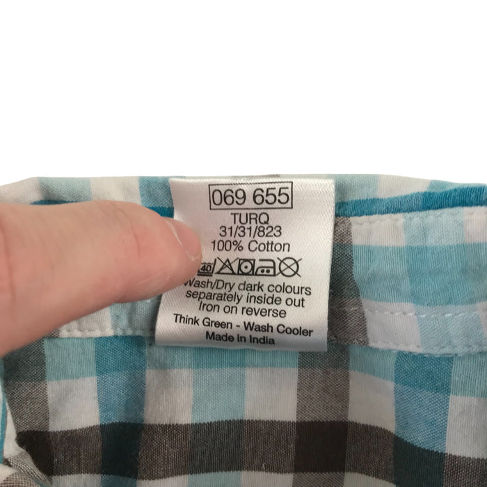 M&Co 4-5 years white light blue checked cotton shirt