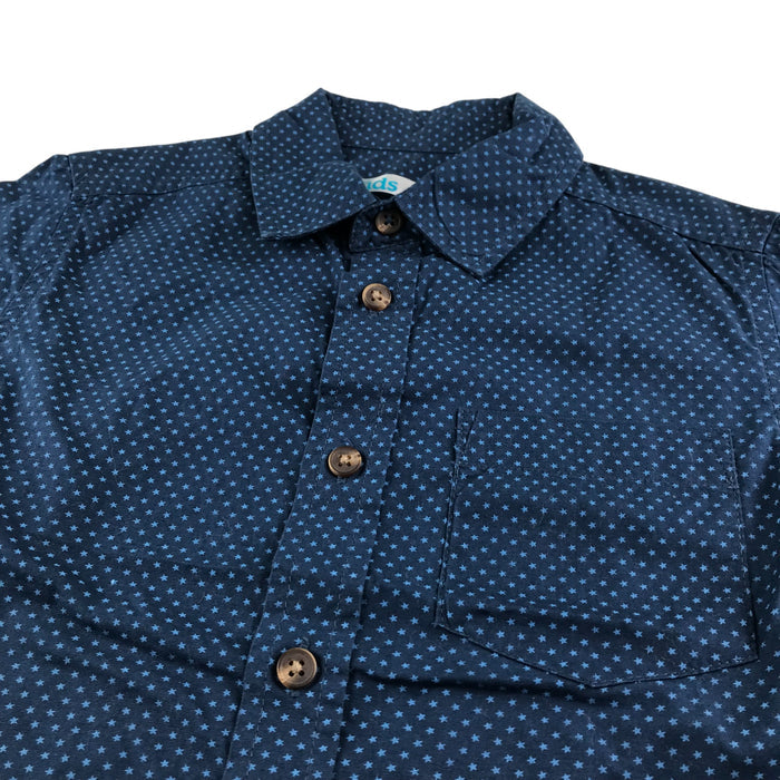 M&Co 5-6 years navy small star print cotton shirt