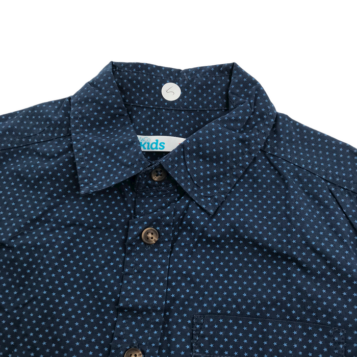 M&Co 5 years navy blue stars short sleeve shirt