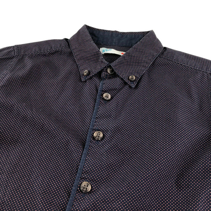 M&Co 6-7 years navy with burgundy dots shirt