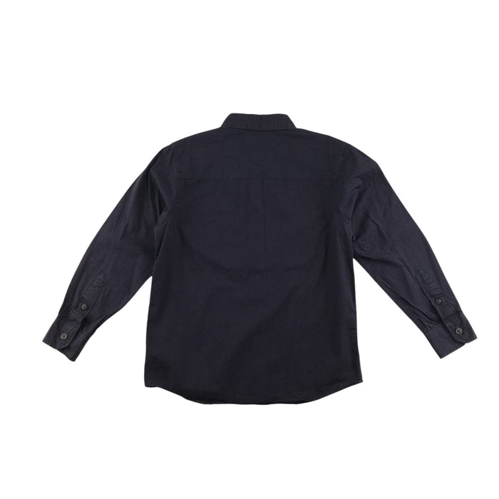M&Co 6-7 years navy with burgundy dots shirt