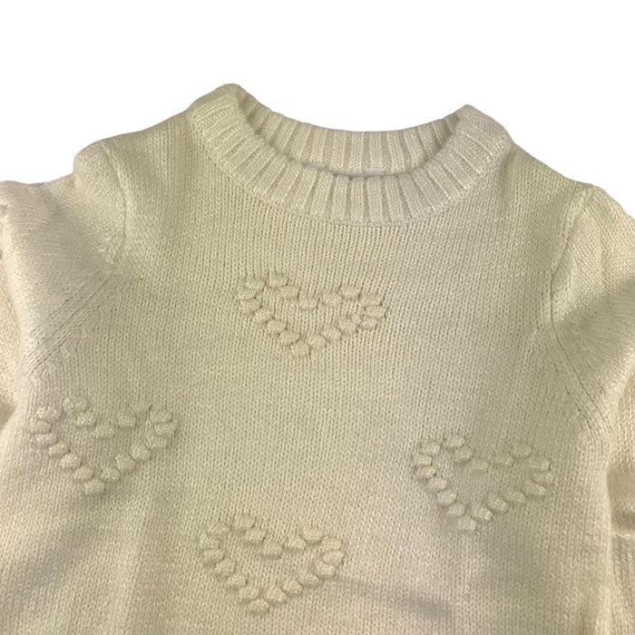 M&Co 6 years white hearts jumper