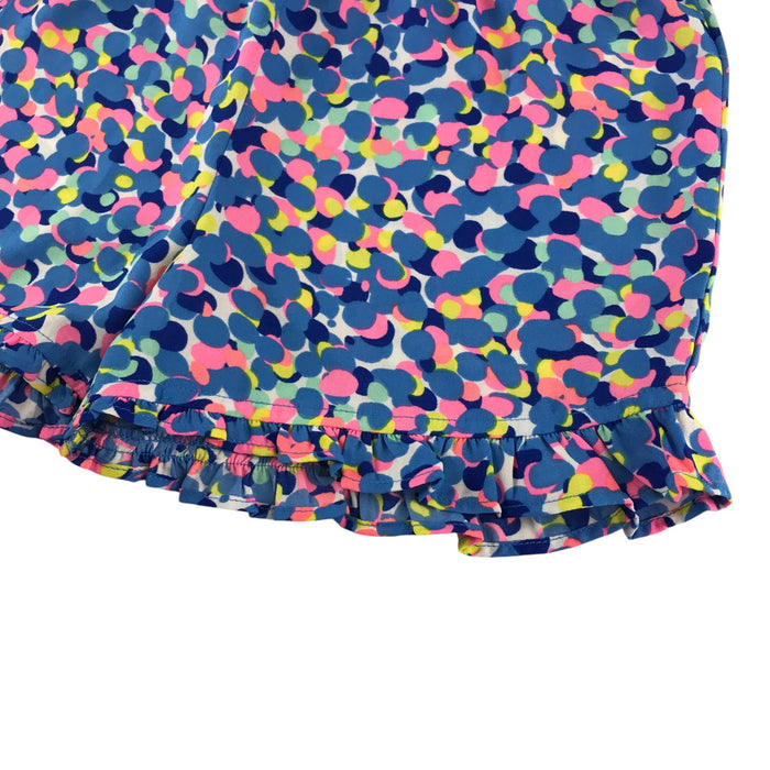 M&Co 7-8 years blue and pink spots frilled hem shorts