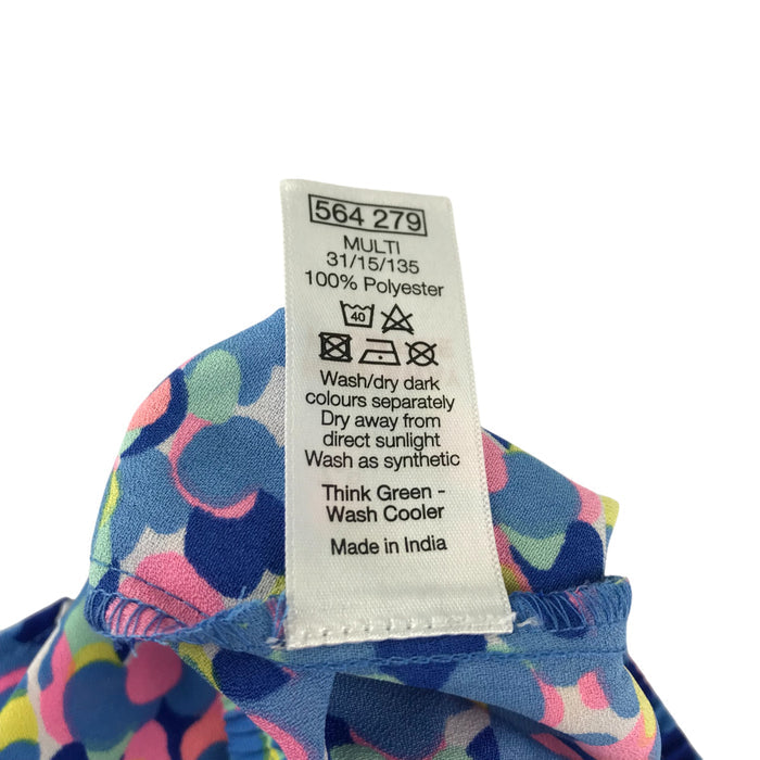 M&Co 7-8 years blue and pink spots frilled hem shorts