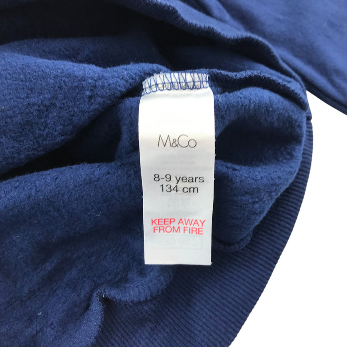 M&Co 8-9 years navy sequin gaming print cotton sweater