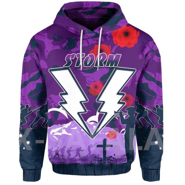 Melbourne ANZAC 3D Printed Hoodies