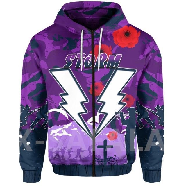 Melbourne ANZAC 3D Printed Hoodies