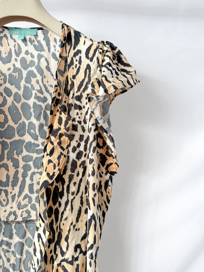 Melissa Odabash Brianna Leopard Print Kaftan Beach Cover-Up Open Robe