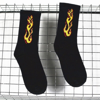 Men's Novelty Flames Assorted Coloured Cotton Socks