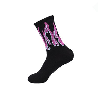 Men's Novelty Flames Assorted Coloured Cotton Socks