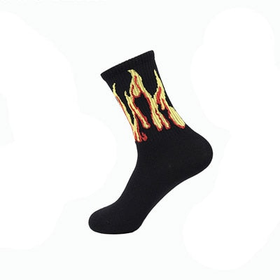 Men's Novelty Flames Assorted Coloured Cotton Socks