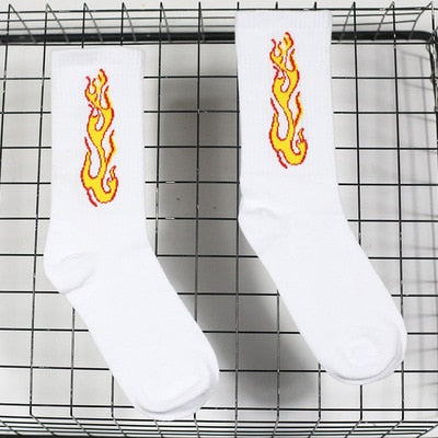 Men's Novelty Flames Assorted Coloured Cotton Socks