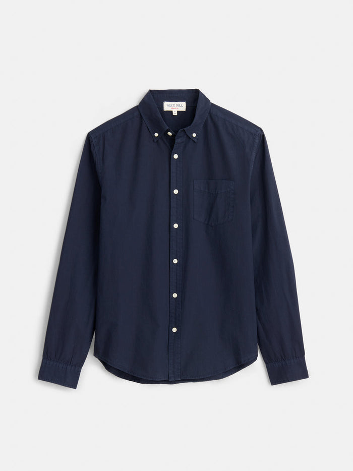 Mill Shirt in Cotton Poplin - Dark Navy