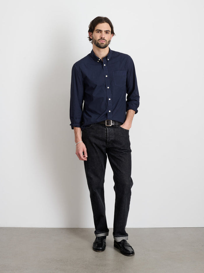 Mill Shirt in Cotton Poplin - Dark Navy