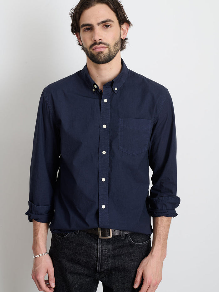 Mill Shirt in Cotton Poplin - Dark Navy