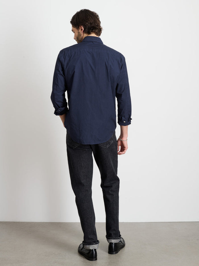 Mill Shirt in Cotton Poplin - Dark Navy