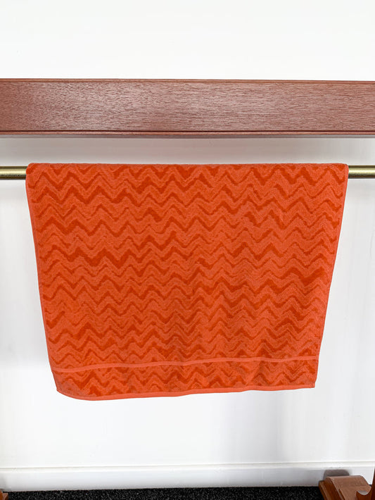 Missoni Home Orange ZigZag Terrycloth Cotton Bath Sheet Towel
