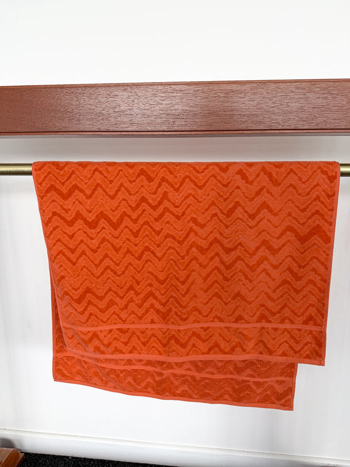 Missoni Home Orange ZigZag Terrycloth Cotton Bath Sheet Towel