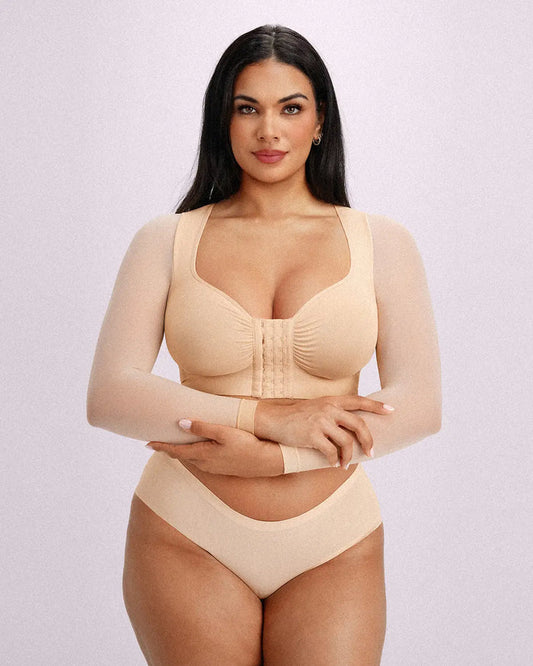 MistWeave™ Back Smoothing Front-Closure Long-Sleeve Top