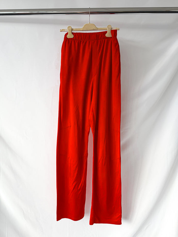 MM6 Maison Margiela Red Elastic Waist Straight Leg Trousers
