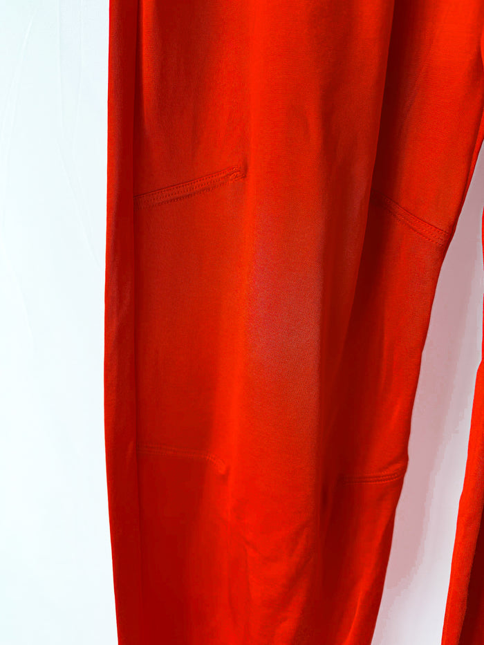 MM6 Maison Margiela Red Elastic Waist Straight Leg Trousers